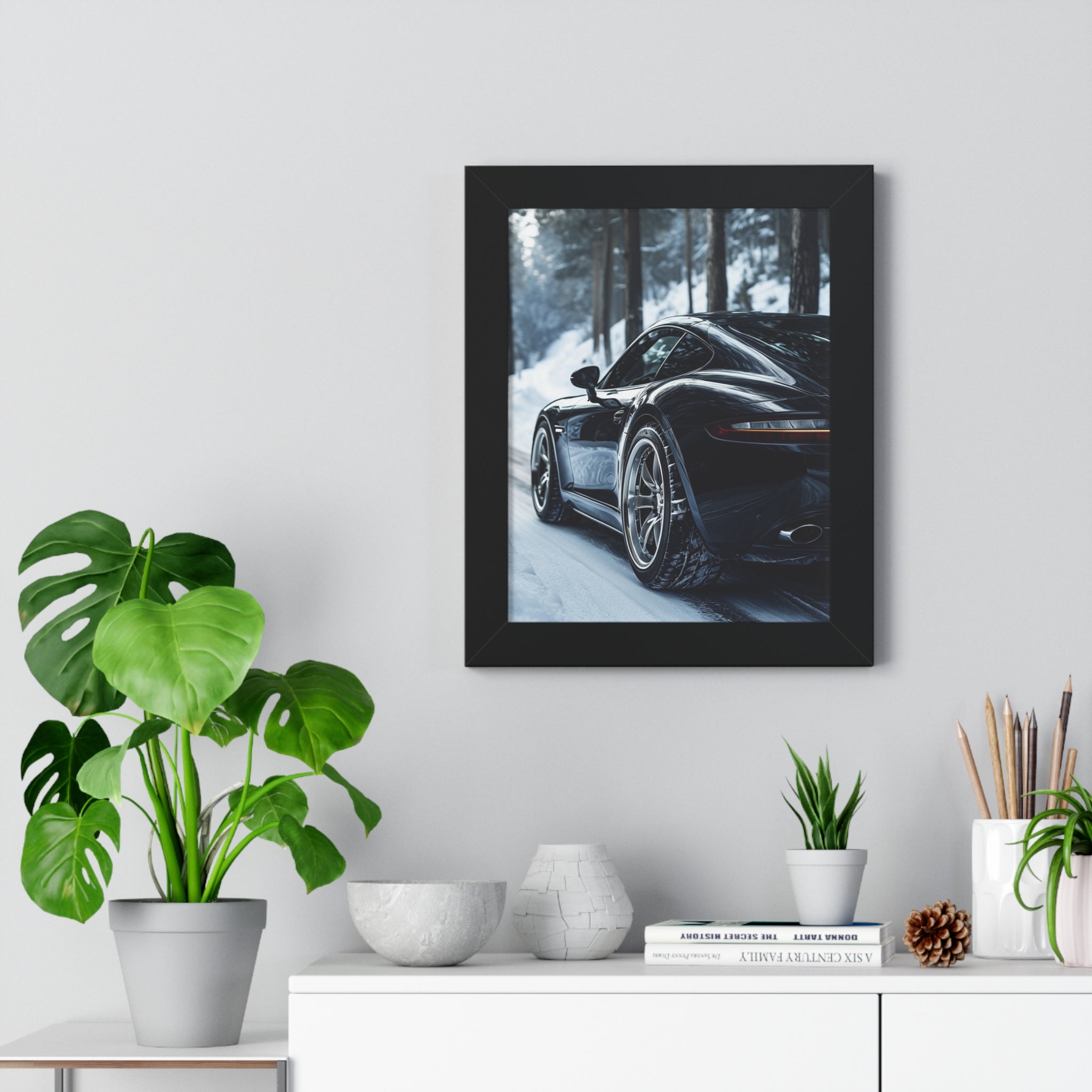 | Winter Drive | – Luxury Sports Car in Snow | 4K Wall Art (Digital Download)