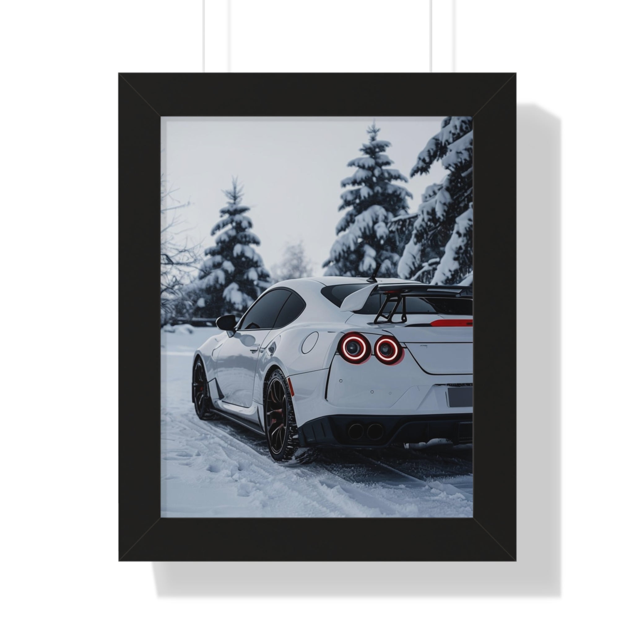 | Snow Performance | – White Sports Car in Winter | 4K Wall Art (Digital Download)